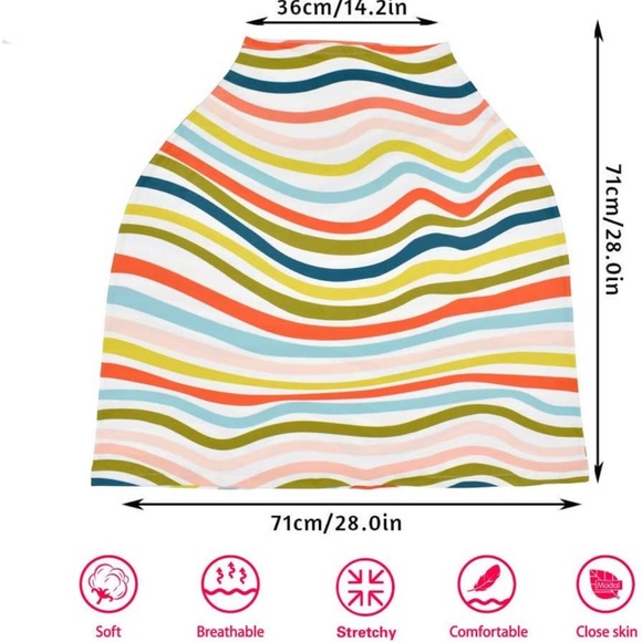 Rainbow Carseat Nursing, Stroller, & Breastfeeding Cover for Baby - Picture 4 of 7